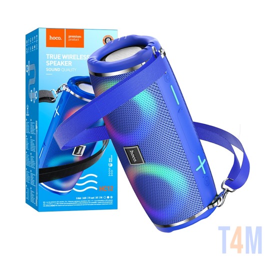 Coluna Sem Fio Esportivo Hoco HC12 FM/TF/AUX/USB 3600mAh BT V5.0 Azul